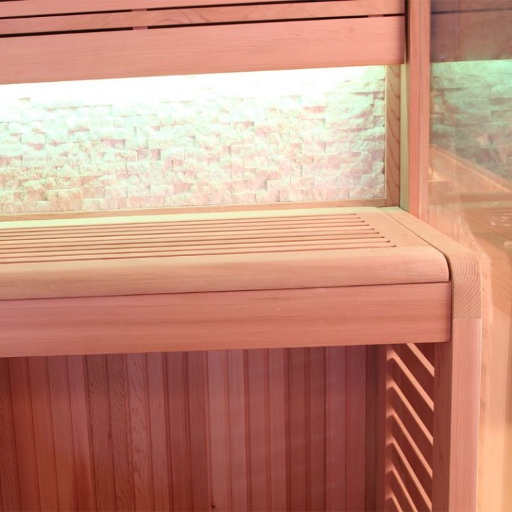 Finská sauna EAGO AWT E1242A červený cedr 220×220 9 kW EOS Cubo