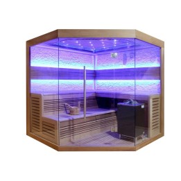 Finská sauna EAGO AWT E1242B červený cedr 200×200 9 kW EOS Cubo