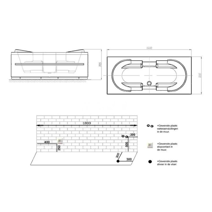 Vířivá vana Nordic Silver | pro 2 osoby 180×80 cm vodní masáž