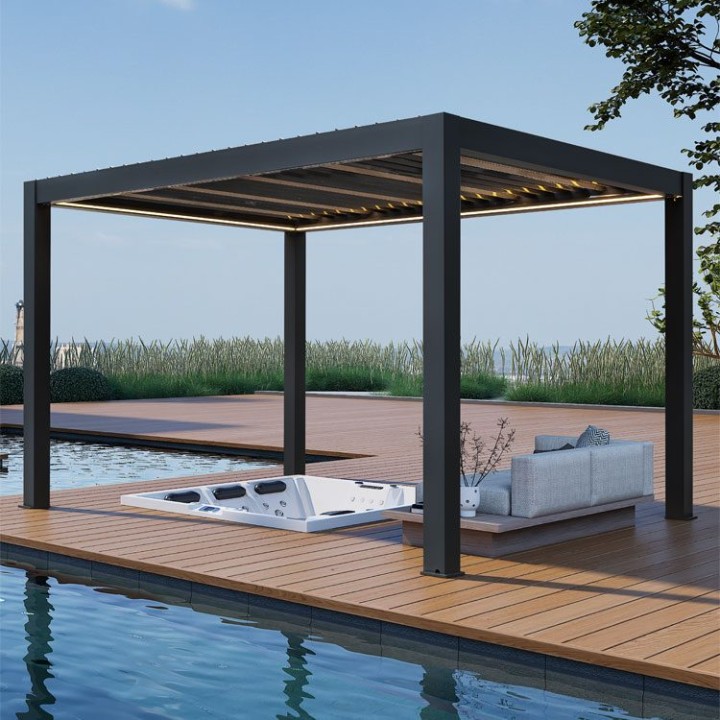 Pergola EAGO AWT P8-3B extreme antracit 3×4 m elektrická