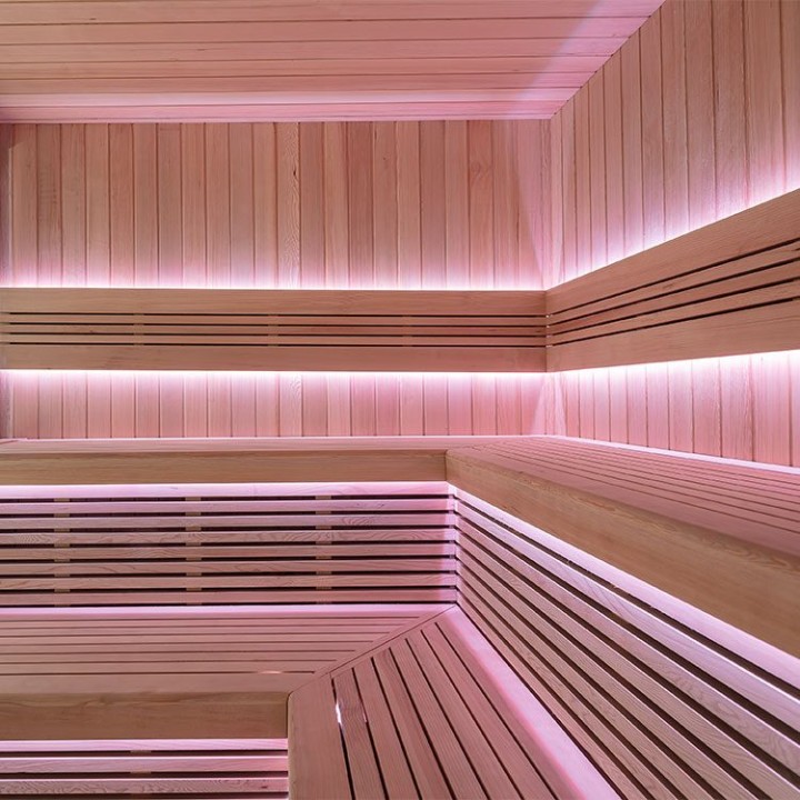 Zahradní sauna EAGO AWT Saunahaus THE CUBE X5-L hemlock 235×235 bez kamen