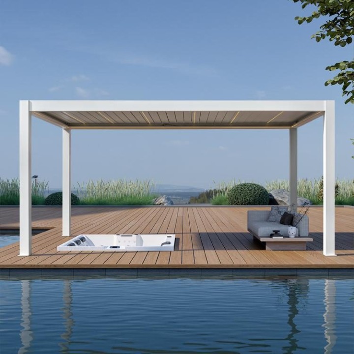 Pergola EAGO AWT P8-3C extreme bílá 3×5 m elektrická