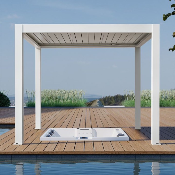 Pergola EAGO AWT P8-3A extreme bílá 3×3 m elektrická