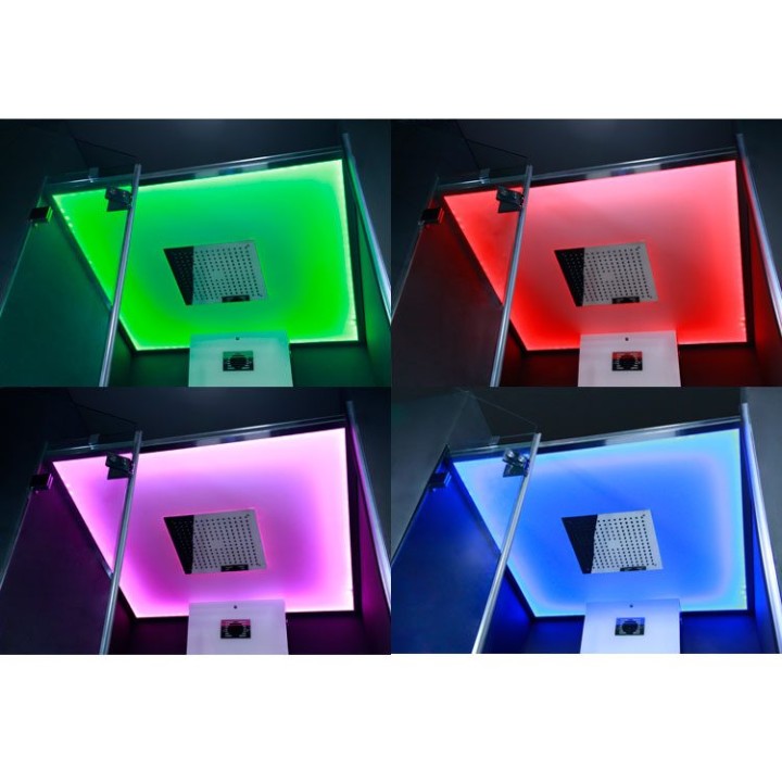 Parní sprchový box EAGO AWT DZ1012F12 bílý 100×100 levé provedení