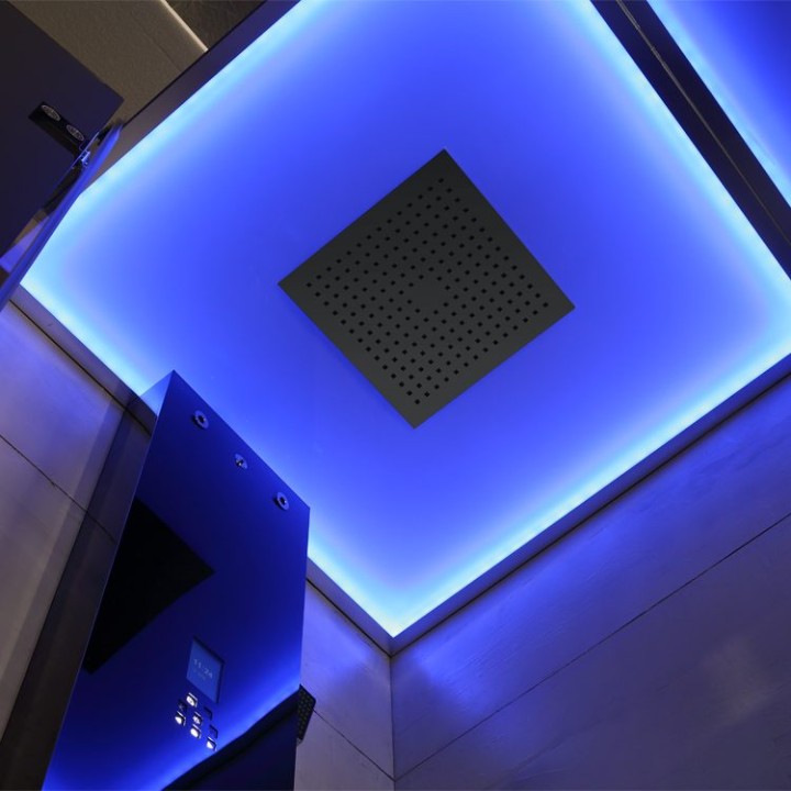 Parní sprchový box EAGO AWT LD106F15 černý 100×100 levé provedení
