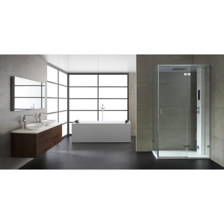 Parní sprchový box EAGO AWT LD107F15 bílý matný 120×90 pravé provedení