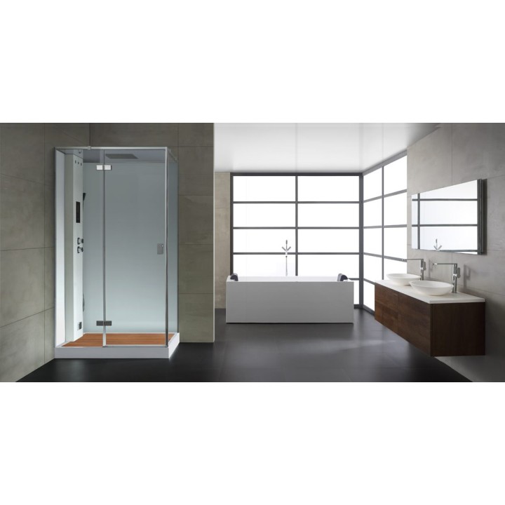 Parní sprchový box EAGO AWT LD207F15 s sprchovou vaničkou bílý 120×90 