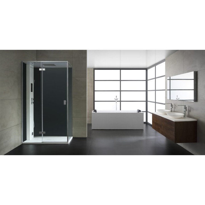 Parní sprchový box EAGO AWT LD207F15 černý 120×90 levé provedení
