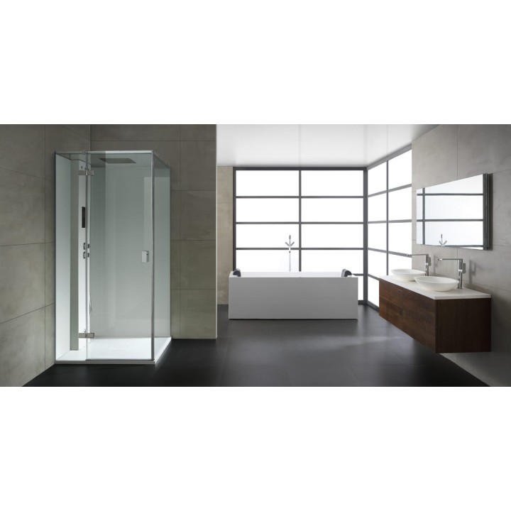 Parní sprchový box EAGO AWT LD208F15 bílý 90×90 pravé provedení