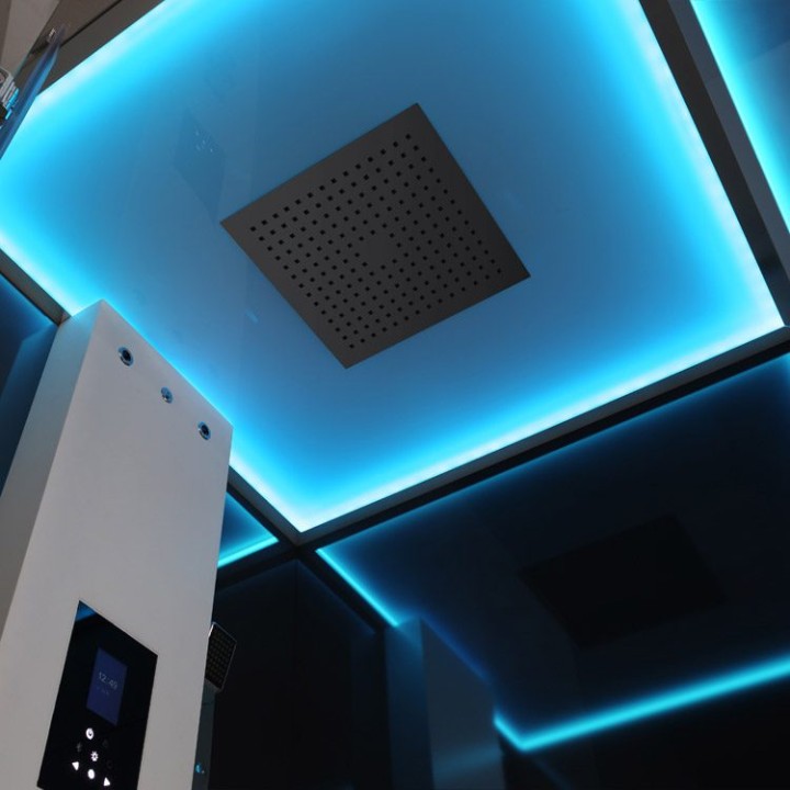 Parní sprchový box EAGO AWT LD210F15 s sprchovou vaničkou bílý 90×90