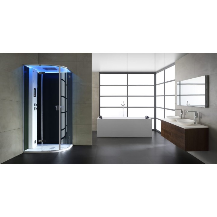 Parní sprchový box EAGO AWT LD210F15 černý 90×90