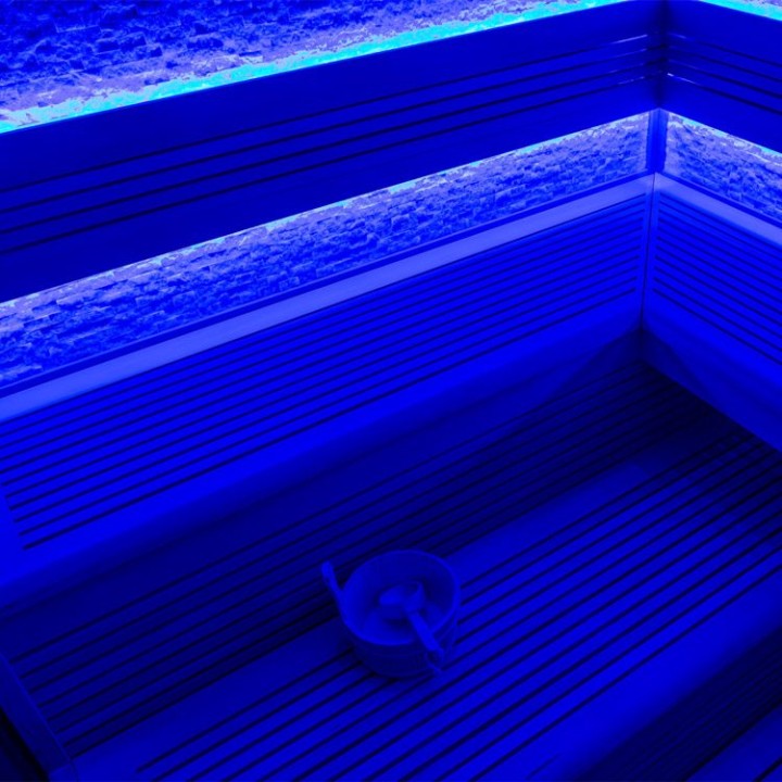 Finská sauna EAGO AWT B1101A hemlock 220×220 9 kW EOS BiO-Cubo