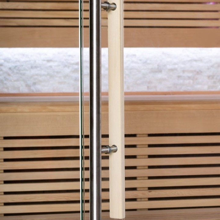 Finská sauna EAGO AWT B1101B hemlock 200×200 9 kW EOS BiO-Cubo