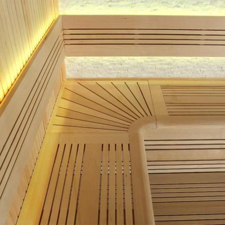Finská sauna EAGO AWT B1105A hemlock 220×200 9 kW EOS BiO-Cubo