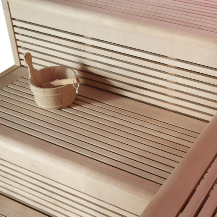 Finská sauna EAGO AWT B1111C hemlock 180×180 9 kW EOS BiO-Cubo