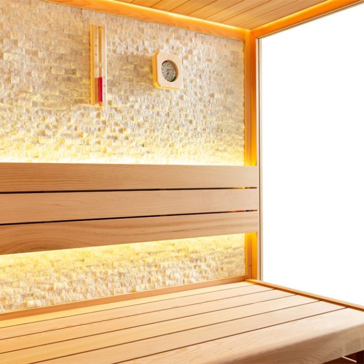Finská sauna EAGO AWT B1601A červený cedr 220×220 9 kW EOS Bi-O Cubo