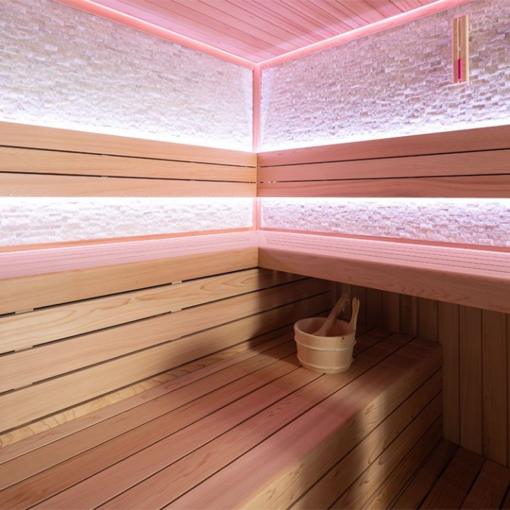 Finská sauna EAGO AWT B1601C červený cedr 180×180 9 kW EOS Bi-O Cubo