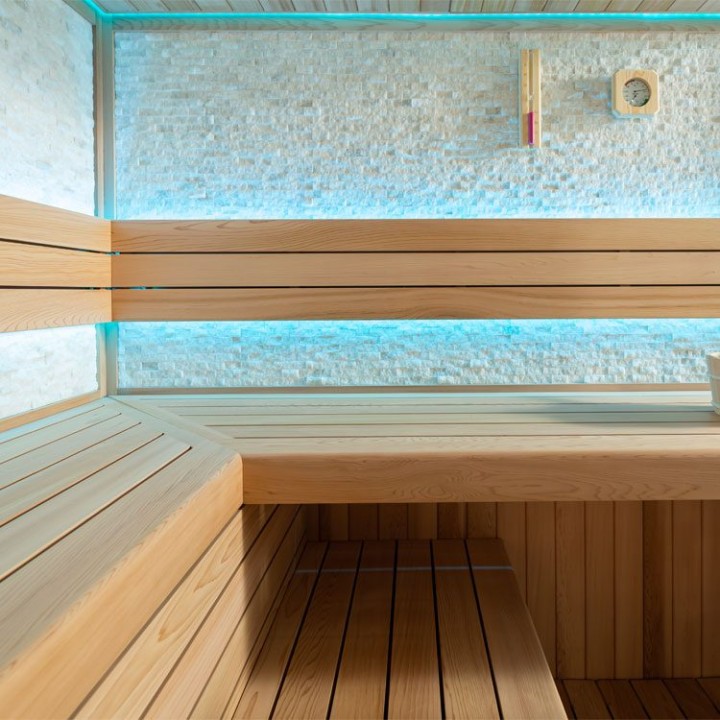 Finská sauna EAGO AWT B1601XL červený cedr 250×250 9 kW EOS Bi-O Cubo