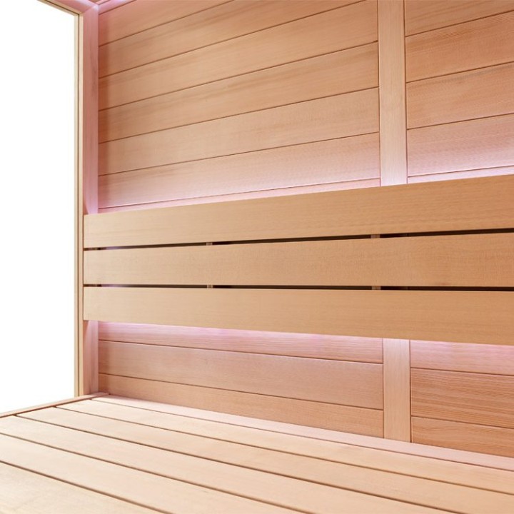 Finská sauna EAGO AWT B1602B hemlock 200×170 9 kW EOS Bi-O Cubo
