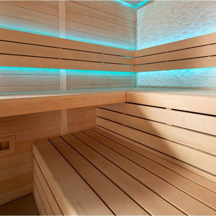 Finská sauna EAGO AWT B1602C hemlock 180×160 9 kW TheWall Bi-O