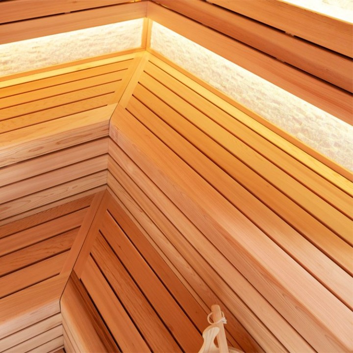 Finská sauna EAGO AWT B1603XL červený cedr 240×200 9 kW EOS Bi-O Cubo