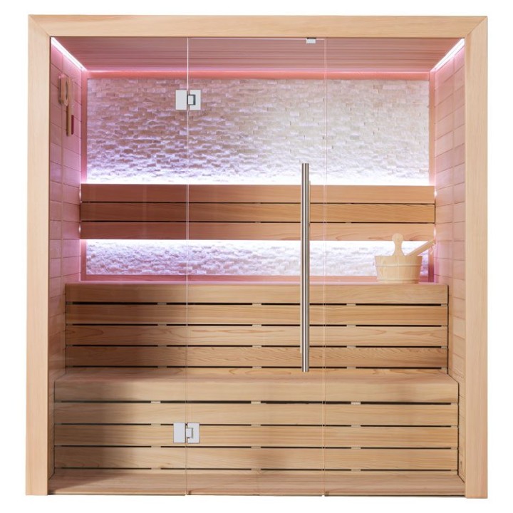 Finská sauna EAGO AWT B1604A červený cedr 200×160 9 kW TheWall Bi-O