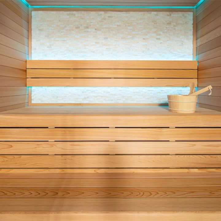 Finská sauna EAGO AWT B1604A červený cedr 200×160 9 kW TheWall Bi-O