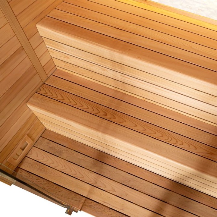Finská sauna EAGO AWT B1604B červený cedr 180×150 9 kW TheWall Bi-O