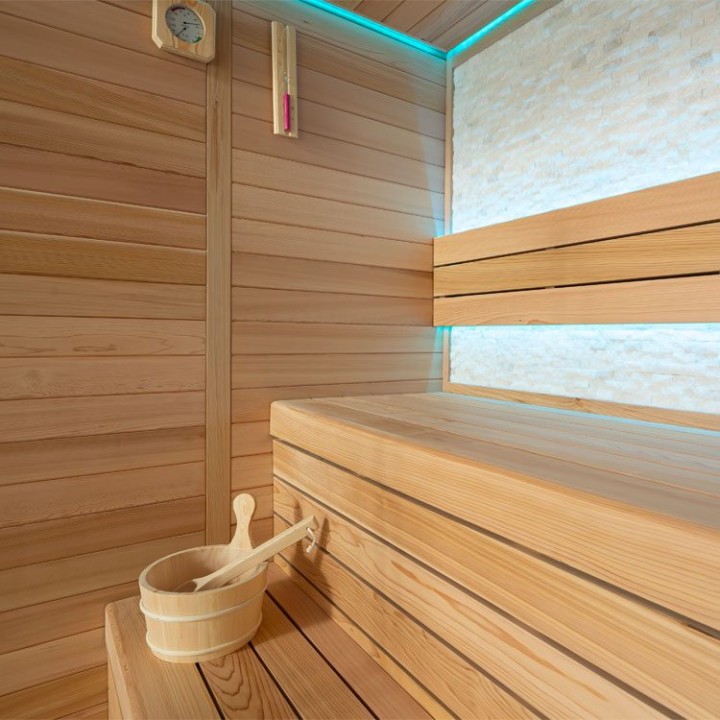 Finská sauna EAGO AWT B1604B červený cedr 180×150 9 kW TheWall Bi-O