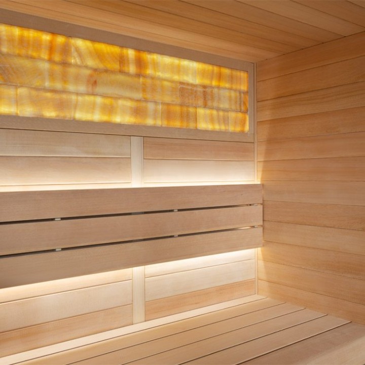 Finská sauna EAGO AWT B1622C hemlock 180×160 9 kW TheWall Bi-O