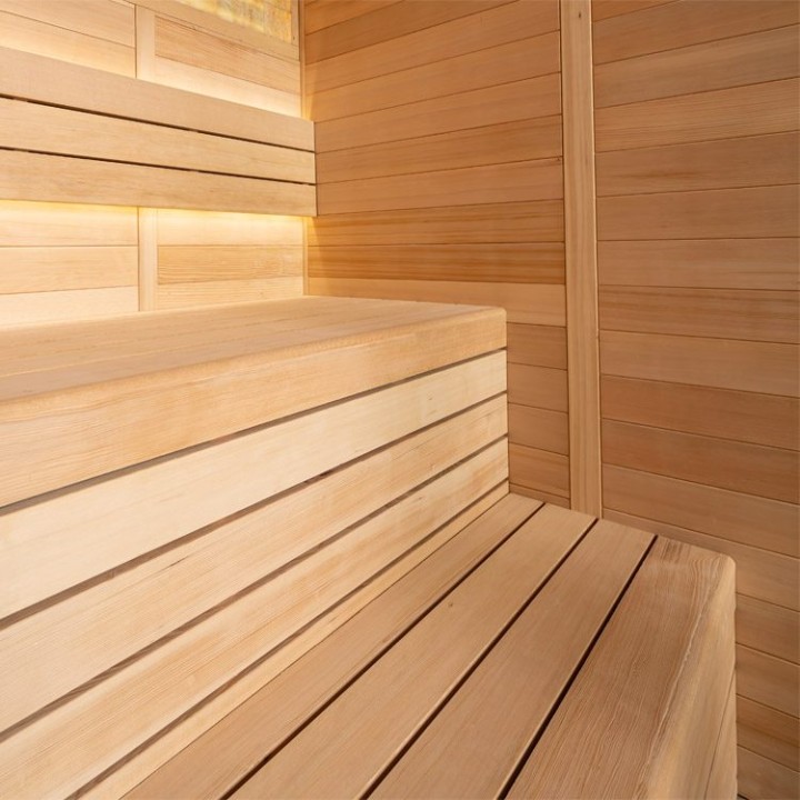 Finská sauna EAGO AWT B1624B hemlock 180×150 9 kW TheWall Bi-O