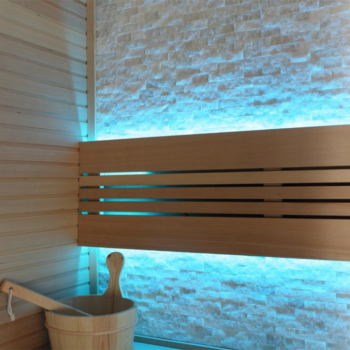 Finská sauna EAGO AWT E1103A hemlock 180×105 4,5 kW TheWall