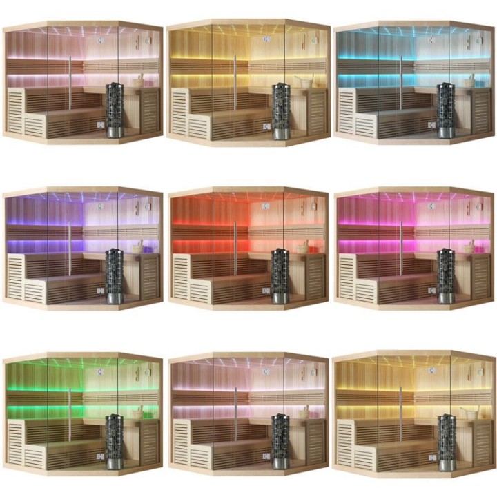Finská sauna EAGO AWT E1112B hemlock 200×170 bez kamen