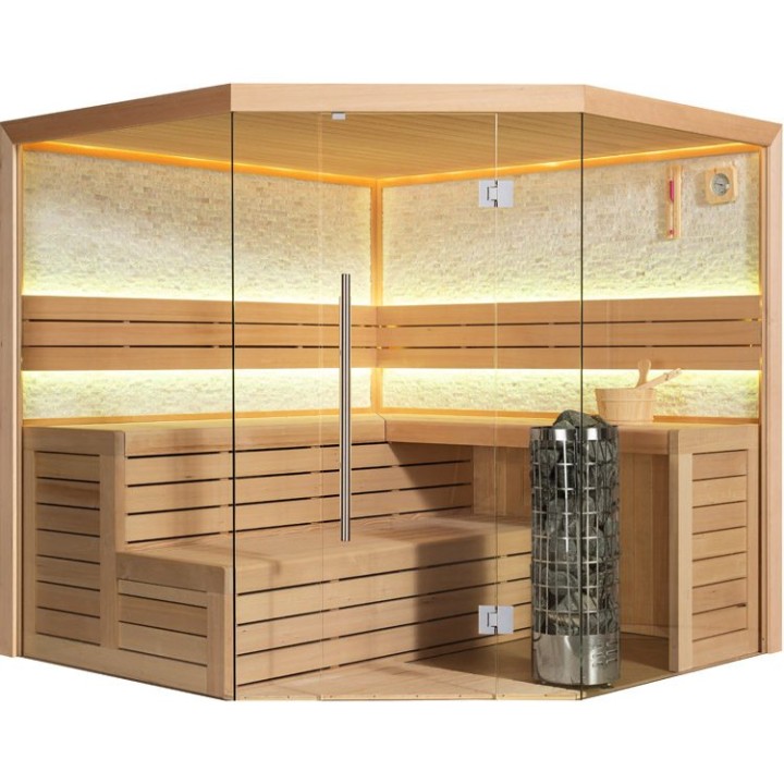 Finská sauna EAGO AWT E1601A hemlock 220×220 bez kamen