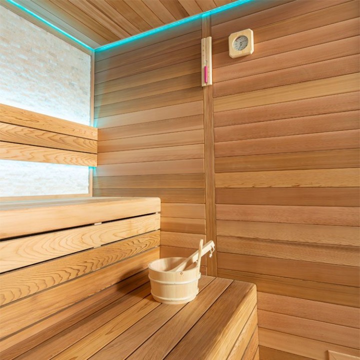 Finská sauna EAGO AWT E1602B červený cedr 200×170 9 kW Cilindro