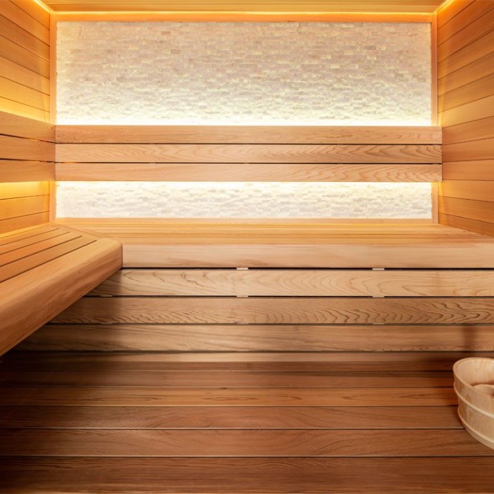 Finská sauna EAGO AWT E1602B červený cedr 200×170 bez kamen