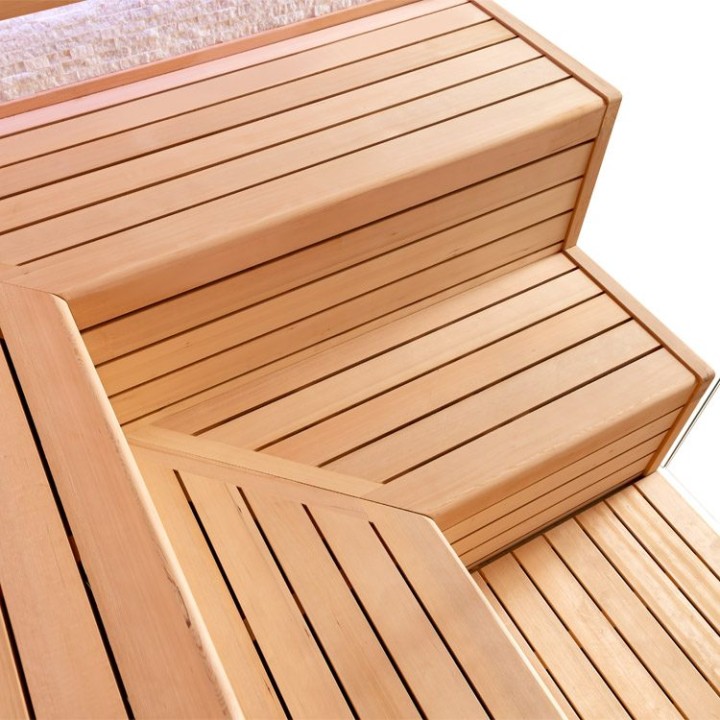 Finská sauna EAGO AWT E1603C hemlock 180×180 9 kW Cilindro
