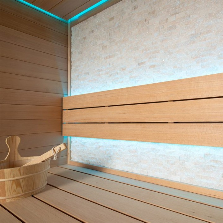 Finská sauna EAGO AWT E1604A hemlock 200×160 9 kW Cilindro