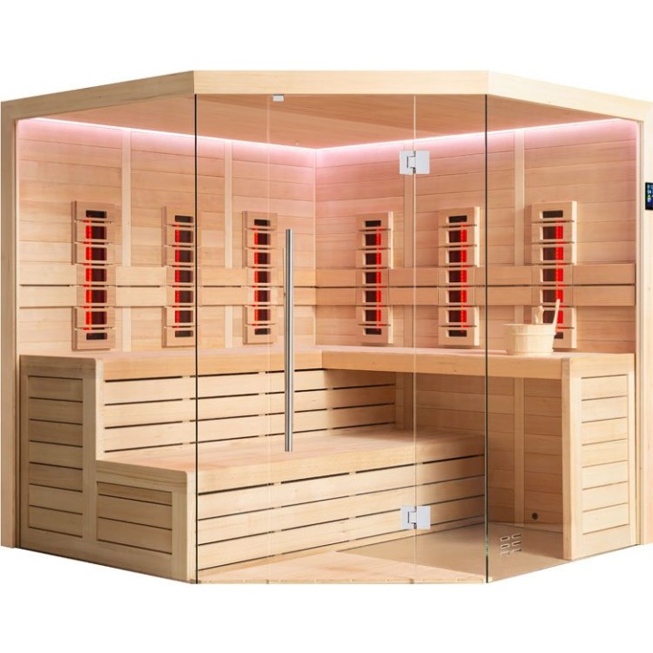Finská sauna EAGO AWT E1611B-IR hemlock 200×200 bez kamen