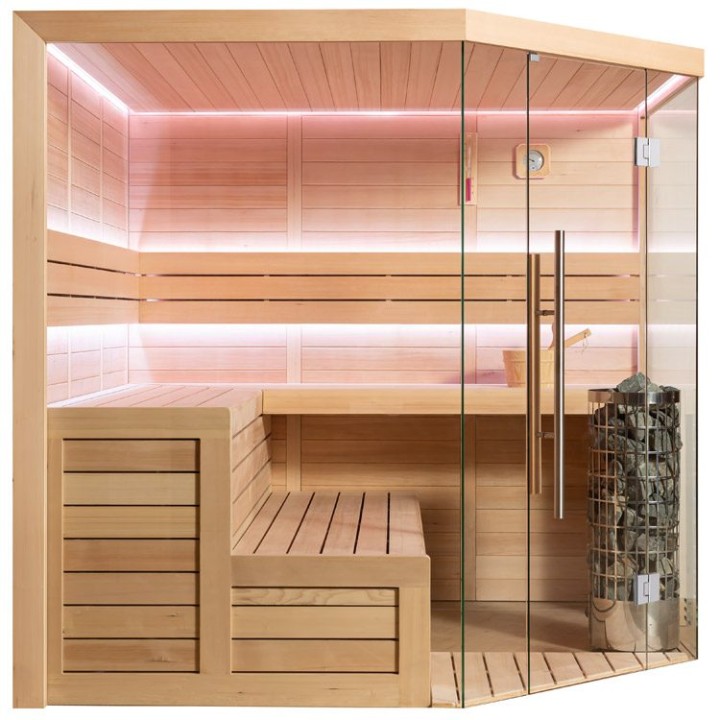 Finská sauna EAGO AWT E1611XL hemlock 250×250 bez kamen