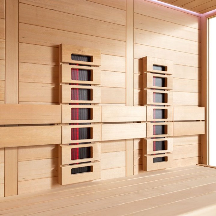 Finská sauna EAGO AWT E1611XL-IR hemlock 250×250 bez kamen
