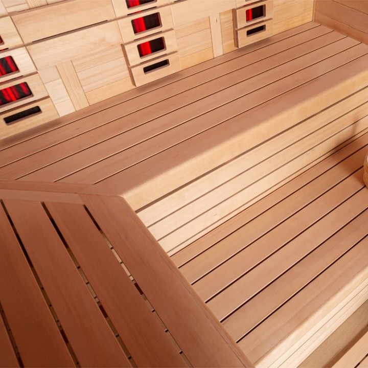 Finská sauna EAGO AWT E1612A-IR hemlock 220×200 9 kW TheWall