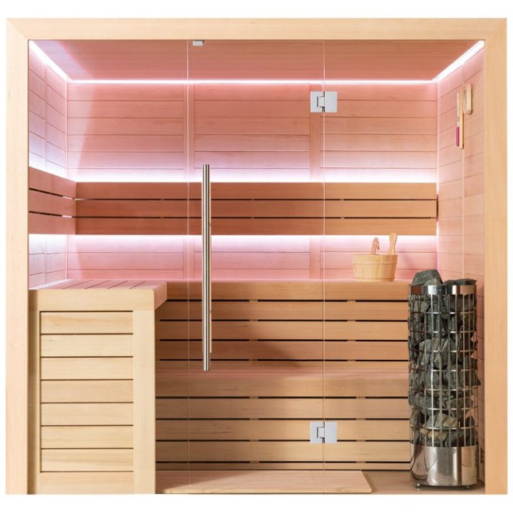Finská sauna EAGO AWT E1612B hemlock 200×170 9 kW Cilindro