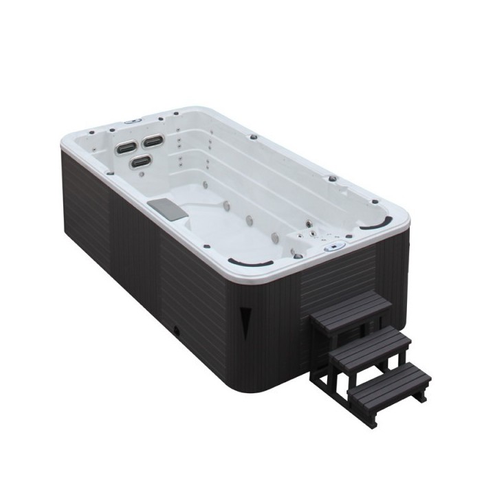SWIM SPA - Venkovní vířivý bazének s protiproudem Pearl shadow/šedý kabinet 450x230x135 