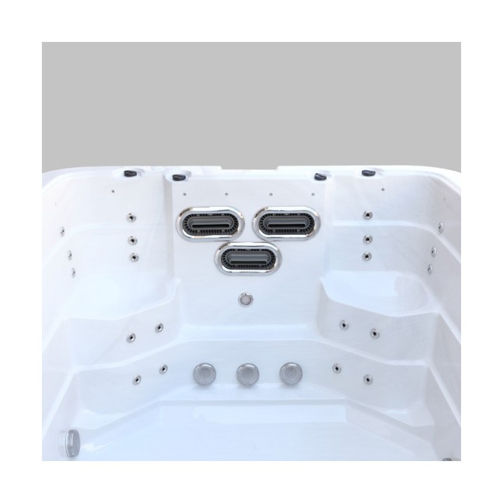 SWIM SPA - Venkovní vířivý bazének s protiproudem Pearl shadow/šedý kabinet 450x230x135 