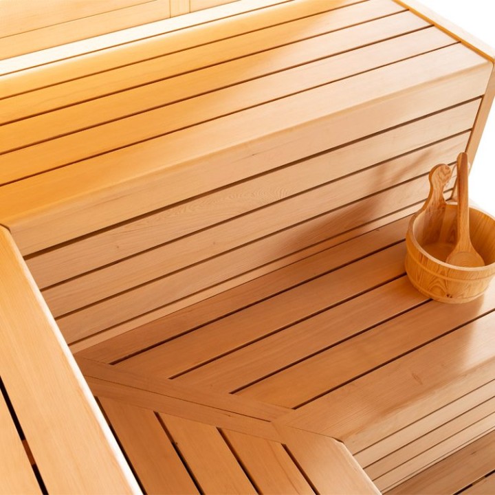 Finská sauna EAGO AWT E1623A hemlock 220×200 9 kW Virta