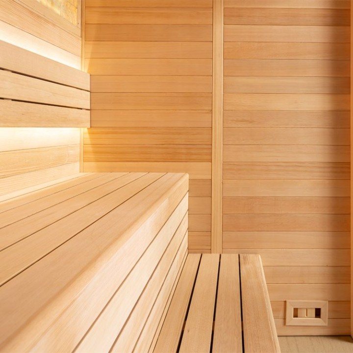 Finská sauna EAGO AWT E1624B hemlock 180×150 6,8 kW Cilindro