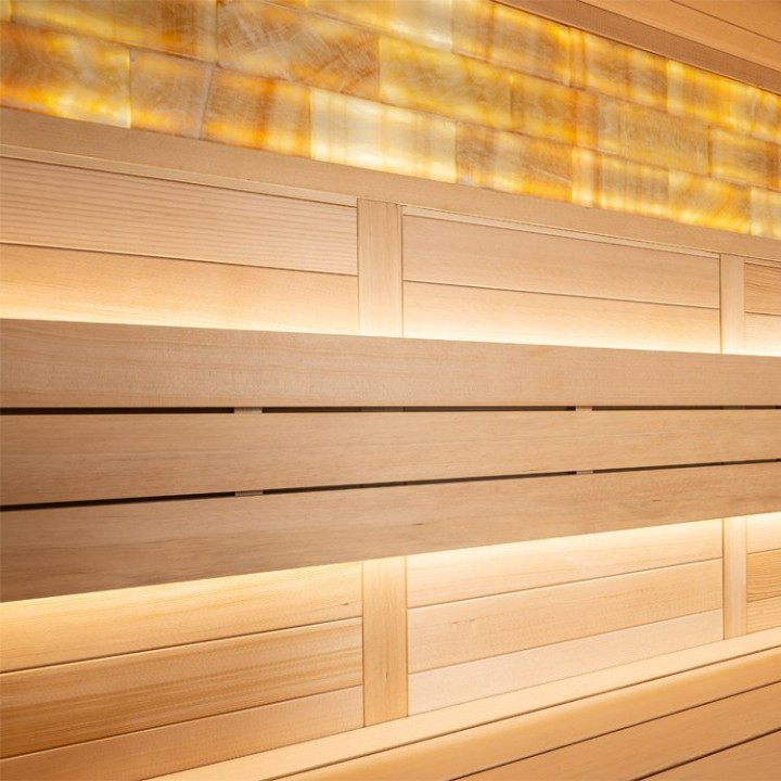 Finská sauna EAGO AWT E1624C hemlock 160×150 6 kW TheWall