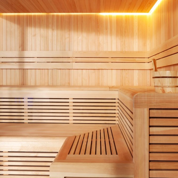 Finská sauna EAGO AWT E1806XL borovice 240×240 bez kamen