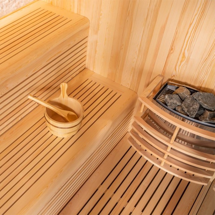 Finská sauna EAGO AWT E1811A borovice 180×180 8 kW Vega